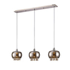 Diyas Pandora 3 Light Linear Pendant Light in Polished Chrome with Mirrored and Clear Glass