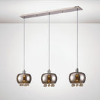 Diyas Pandora 3 Light Linear Pendant Light in Polished Chrome with Mirrored and Clear Glass