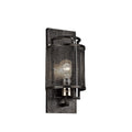 Diyas Parker 1 Light Wall Light in Weathered Zinc and Brushed Nickel
