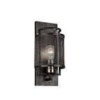 Diyas Parker 1 Light Wall Light in Weathered Zinc and Brushed Nickel