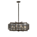 Diyas Parker 9 Light Pendant Light in Weathered Zinc and Brushed Nickel
