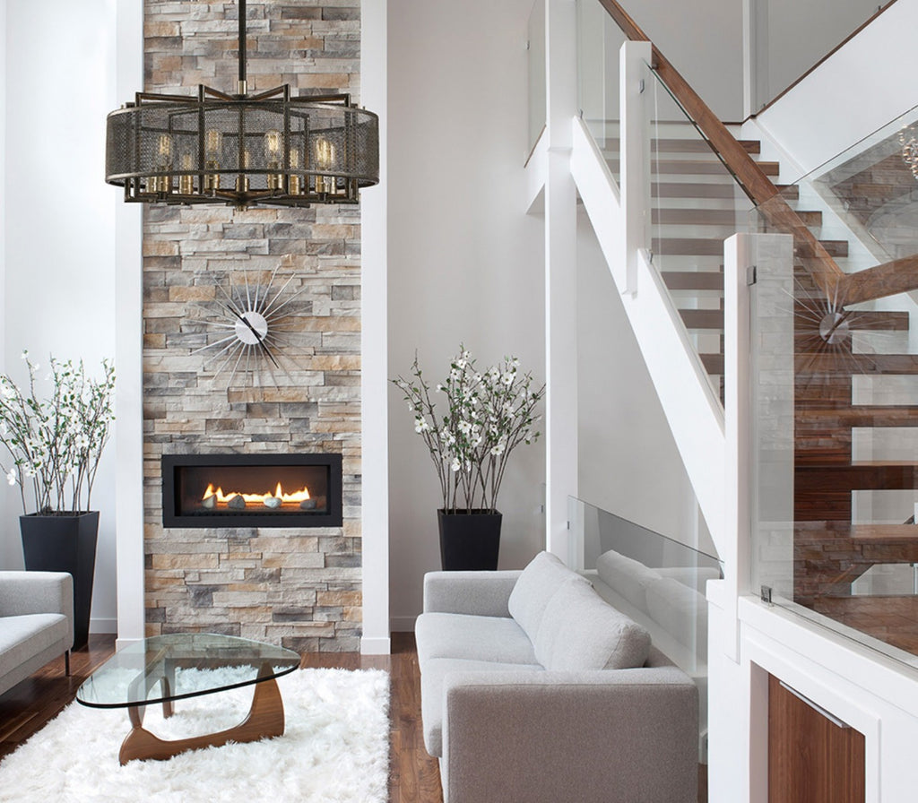 Diyas Parker 9 Light Pendant Light in Weathered Zinc and Brushed Nickel
