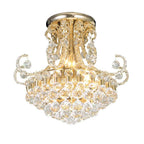 Diyas Pearl 9 Light Ceiling Light in French Gold with Crystal