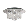 Diyas Pegasus 3 Light Flush Ceiling Light in Polished Chrome with Crystal and Chrome Mirror