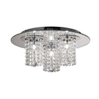 Diyas Pegasus 3 Light Flush Ceiling Light in Polished Chrome with Crystal and Smoked Mirror