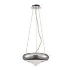 Diyas Phyllis Large 3 Light Pendant Light in Polished Chrome with Crystal