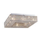 Diyas Piazza 8 Light Square Flush Ceiling Light in Polished Chrome with Crystal