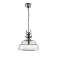 Diyas Reyna Large Pendant Light in Polished Chrome with Clear Glass