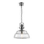 Diyas Reyna Large Pendant Light in Polished Chrome with Clear Glass