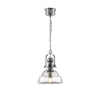 Diyas Reyna Small 1 Light Pendant Light in Polished Chrome with Clear Glass