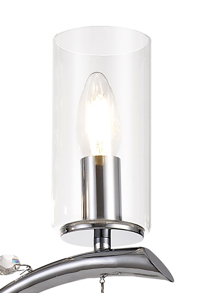 Diyas Rhea 3 Light Pendant Light in Polished Chrome with Crystal