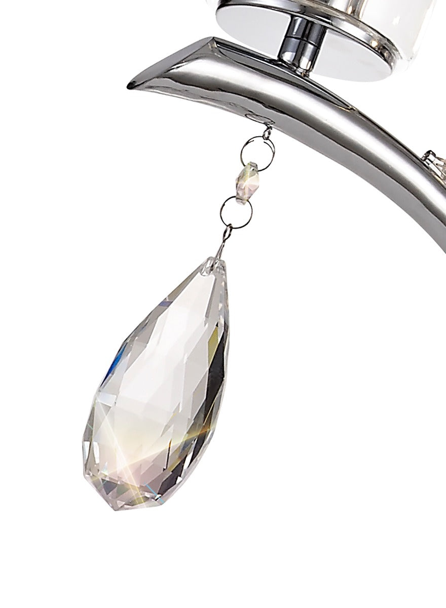 Diyas Rhea 3 Light Pendant Light in Polished Chrome with Crystal
