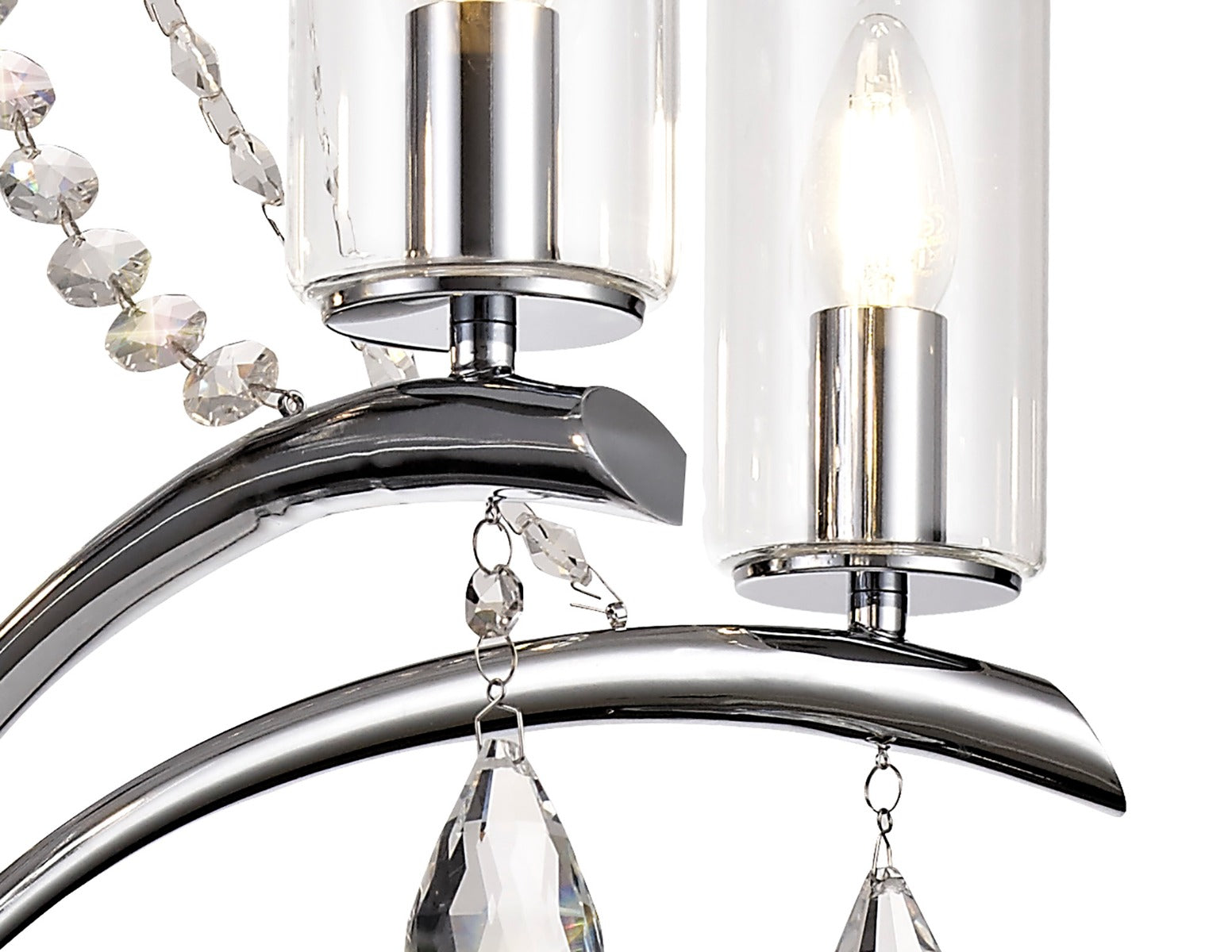 Diyas Rhea 5 Light Pendant Light in Polished Chrome with Crystal