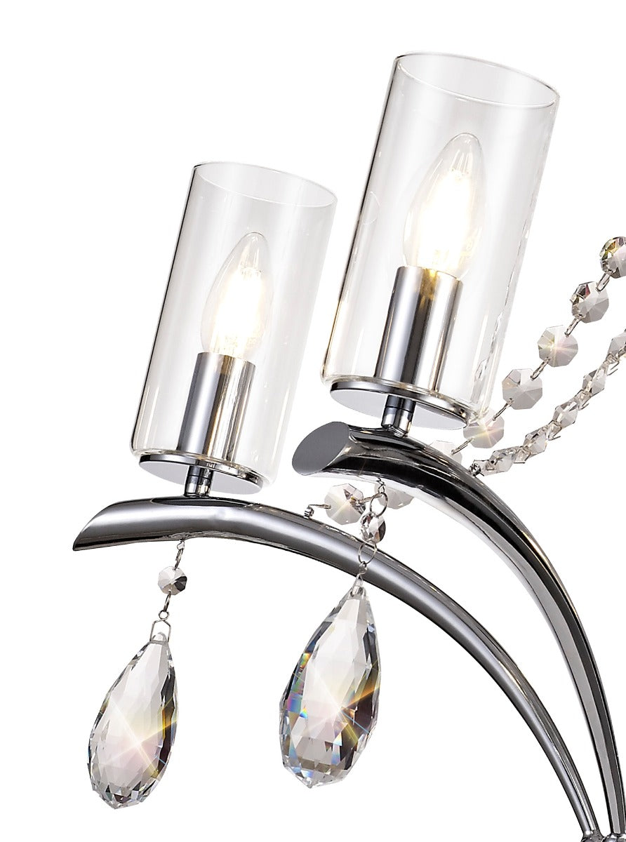 Diyas Rhea 5 Light Pendant Light in Polished Chrome with Crystal