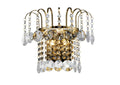 Diyas Rosina 2 Light Switched Wall Light in French Gold with Crystal