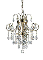 Diyas Rosina 5 Light Pendant Light in French Gold with Crystal