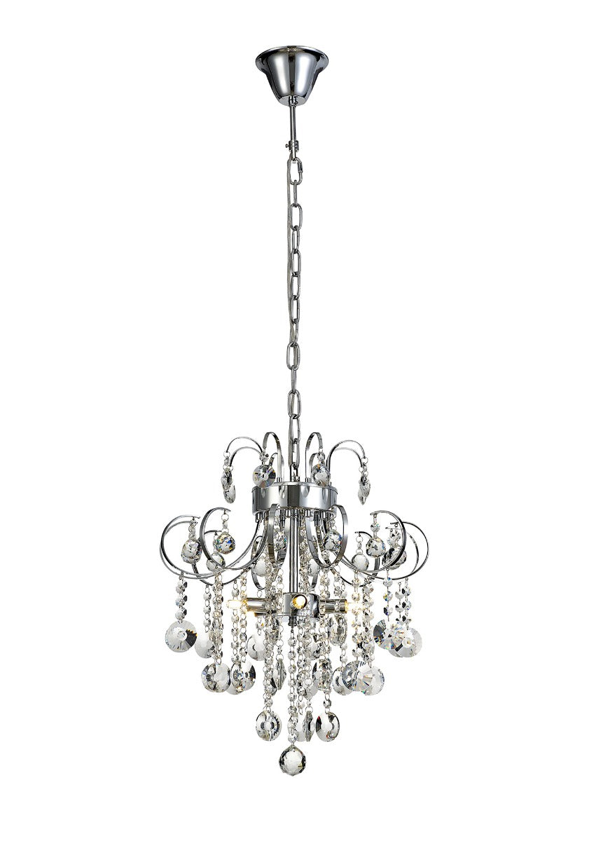 Diyas Rosina 5 Light Pendant Light in Polished Chrome with Crystal