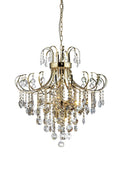 Diyas Rosina 7 Light Pendant Light in French Gold with Crystal