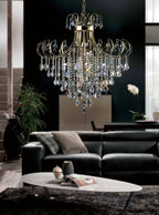 Diyas Rosina 7 Light Pendant Light in French Gold with Crystal