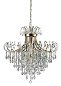Diyas Rosina 8 Light Pendant Light in French Gold with Crystal