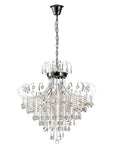 Diyas Rosina 8 Light Pendant Light in Polished Chrome with Crystal