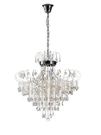 Diyas Rosina 8 Light Pendant Light in Polished Chrome with Crystal