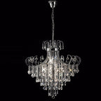 Diyas Rosina 8 Light Pendant Light in Polished Chrome with Crystal