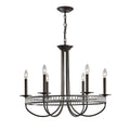 Diyas Saskia 6 Light Round Pendant Light in Aged Bronze with Crystal
