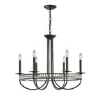 Diyas Saskia 6 Light Round Pendant Light in Aged Bronze with Crystal