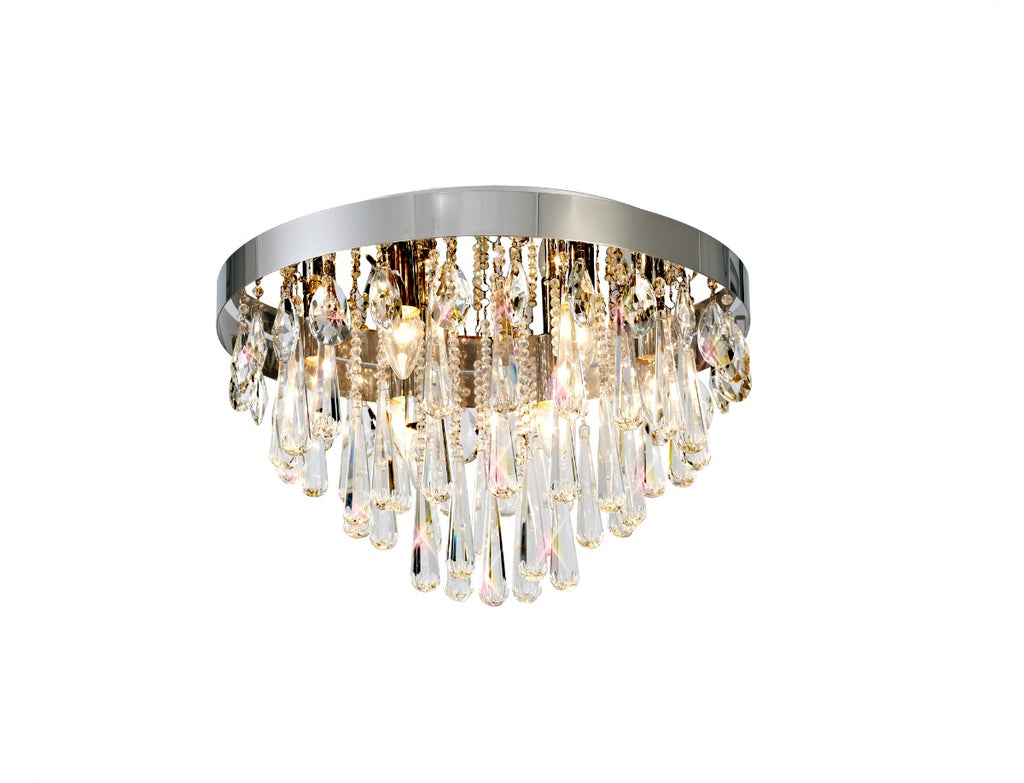 Diyas Sophia 10 Light Ceiling Light in Polished Chrome with Crystal