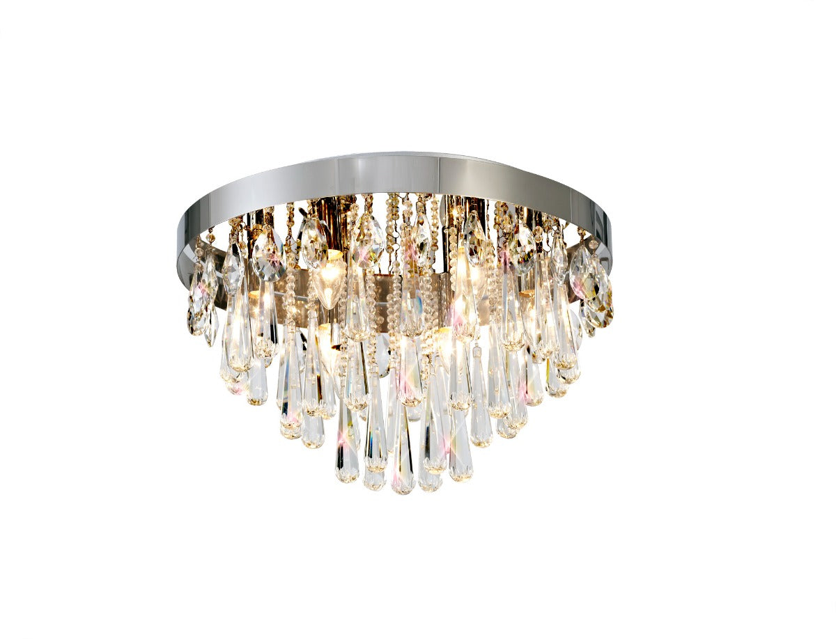 Diyas Sophia 10 Light Ceiling Light in Polished Chrome with Crystal