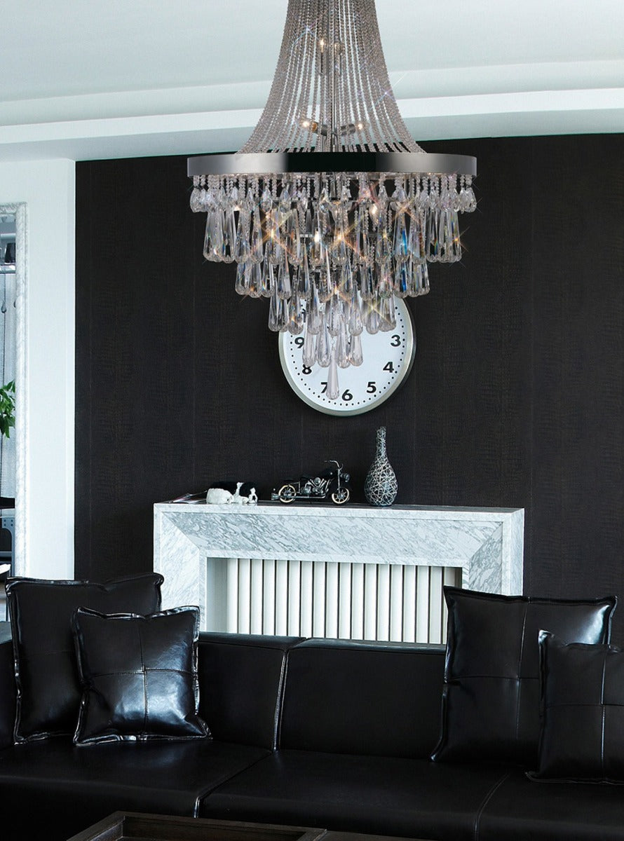 Diyas Sophia 17 Light Pendant Light in Polished Chrome with Crystal