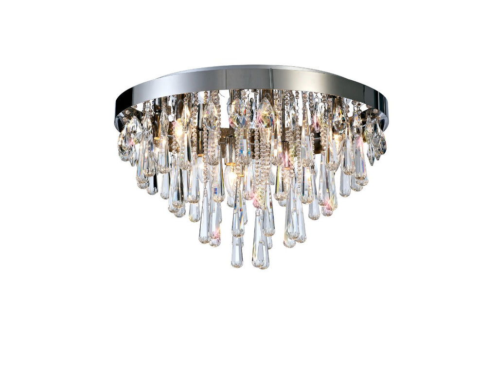 Diyas Sophia 8 Light Ceiling Light in Polished Chrome with Crystal