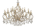 Diyas Torino 18 Light Crystal Chandelier in French Gold