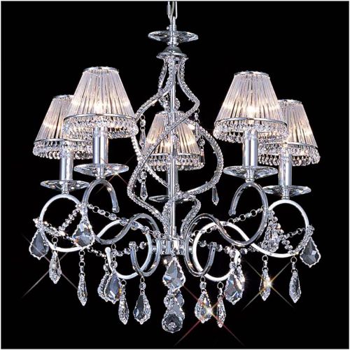 Diyas Torino 5 Light Pendant Light in Polished Chrome with Crystal