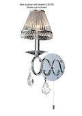 Diyas Torino Switched 1 Light Wall Light in Polished Chrome with Crystal