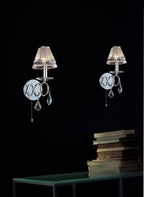 Diyas Torino Switched 1 Light Wall Light in Polished Chrome with Crystal
