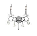 Diyas Torino Twin Wall Light in Polished Chrome with Crystal