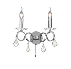 Diyas Torino Twin Wall Light in Polished Chrome with Crystal
