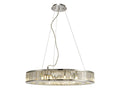 Diyas Torre 10 Light Pendant Light in Polished Chrome with Crystal