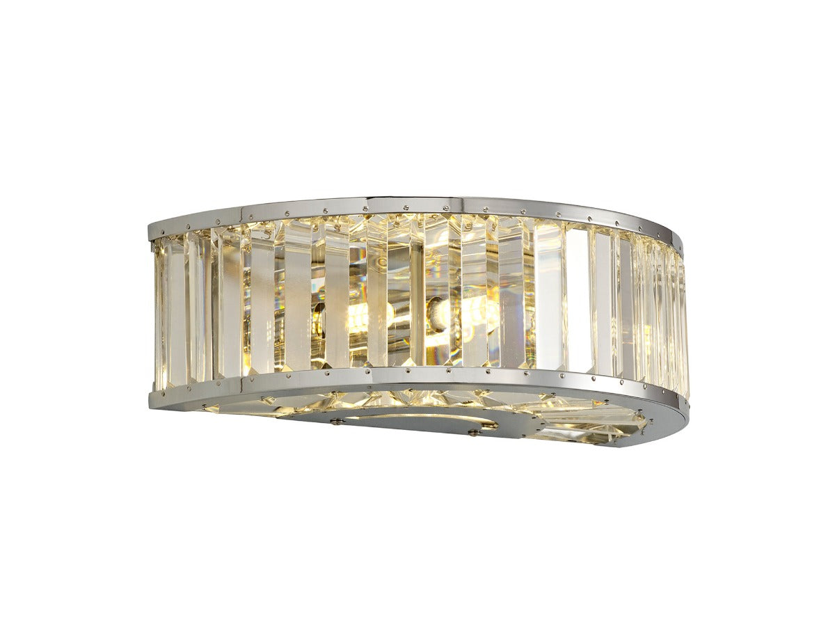 Diyas Torre 3 Light Wall Light in Polished Chrome with Crystal