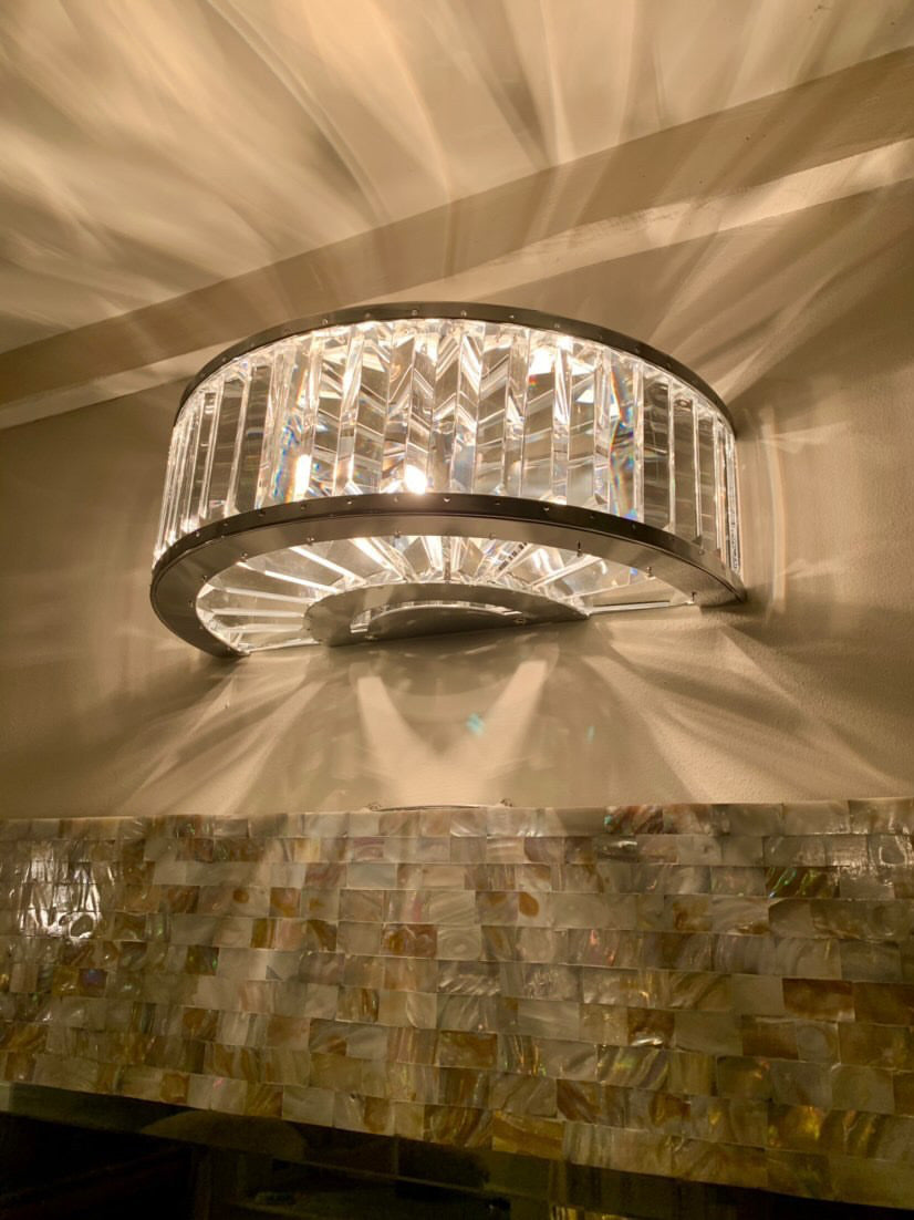 Diyas Torre 3 Light Wall Light in Polished Chrome with Crystal