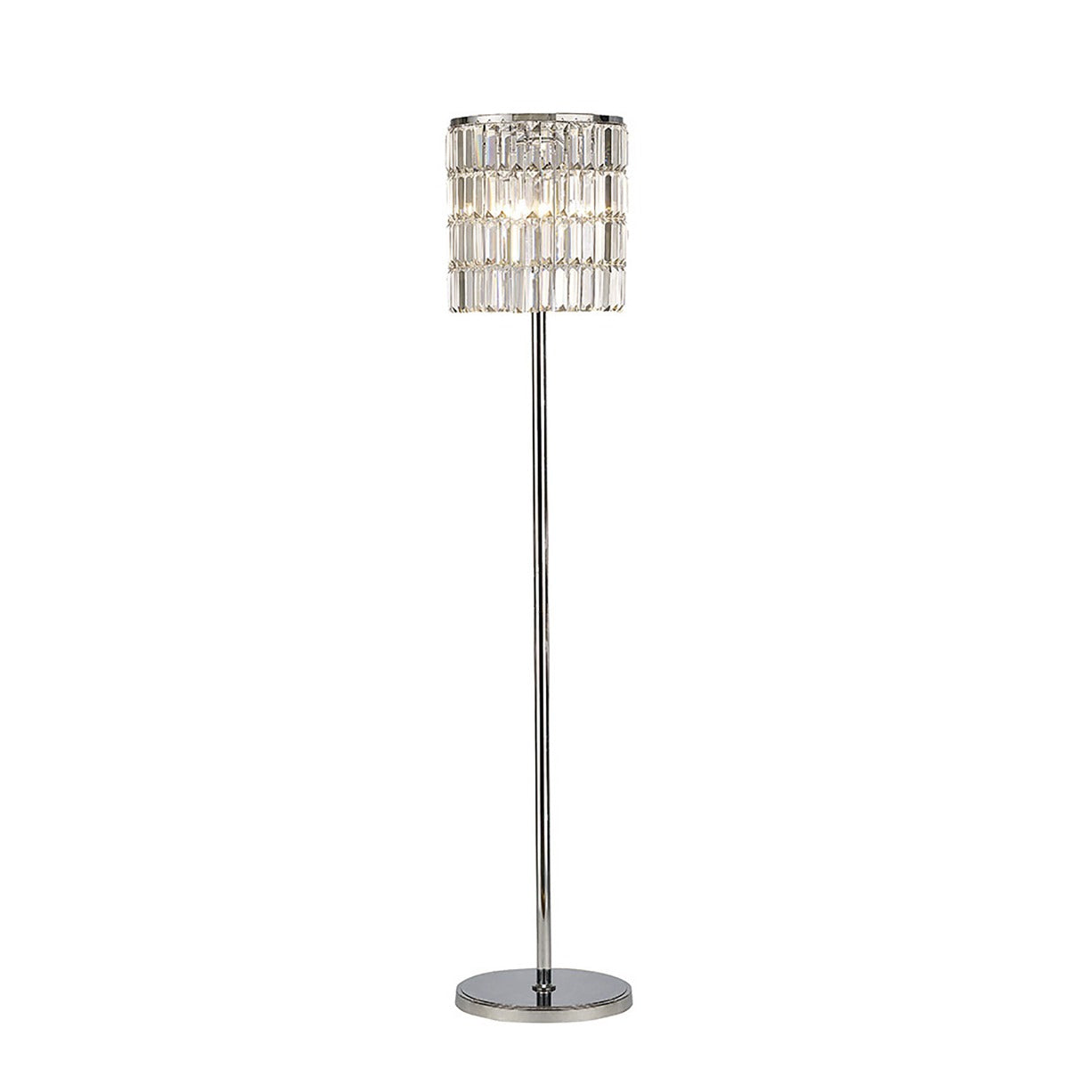 Diyas Torre 5 Light Floor Lamp in Polished Chrome with Crystal Curtain