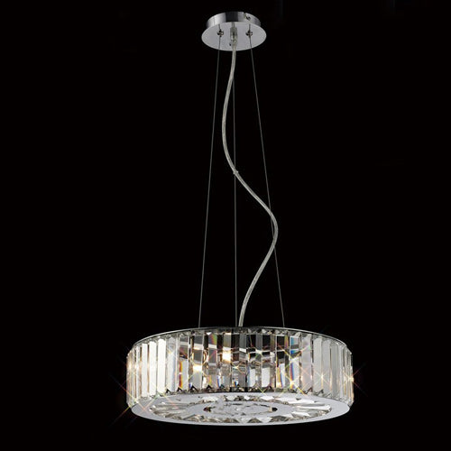 Diyas Torre 5 Light Pendant Light in Polished Chrome with Crystal