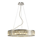 Diyas Torre 9 Light Pendant Light in Polished Chrome with Crystal