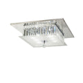 Diyas Tosca 6 Light Square Flush Ceiling Light in Polished Chrome with Glass and Crystal