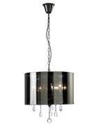 Diyas Trace 3 Light Pendant Light in Polished Chrome with PVC Crystal Shade