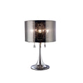 Diyas Trace 3 Light Table Lamp in Polished Chrome with Crystal and Chrome Shade