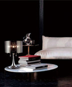 Diyas Trace 3 Light Table Lamp in Polished Chrome with Crystal and Chrome Shade