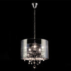 Diyas Trace 5 Light Pendant Light in Polished Chrome with PVC Crystal Shade